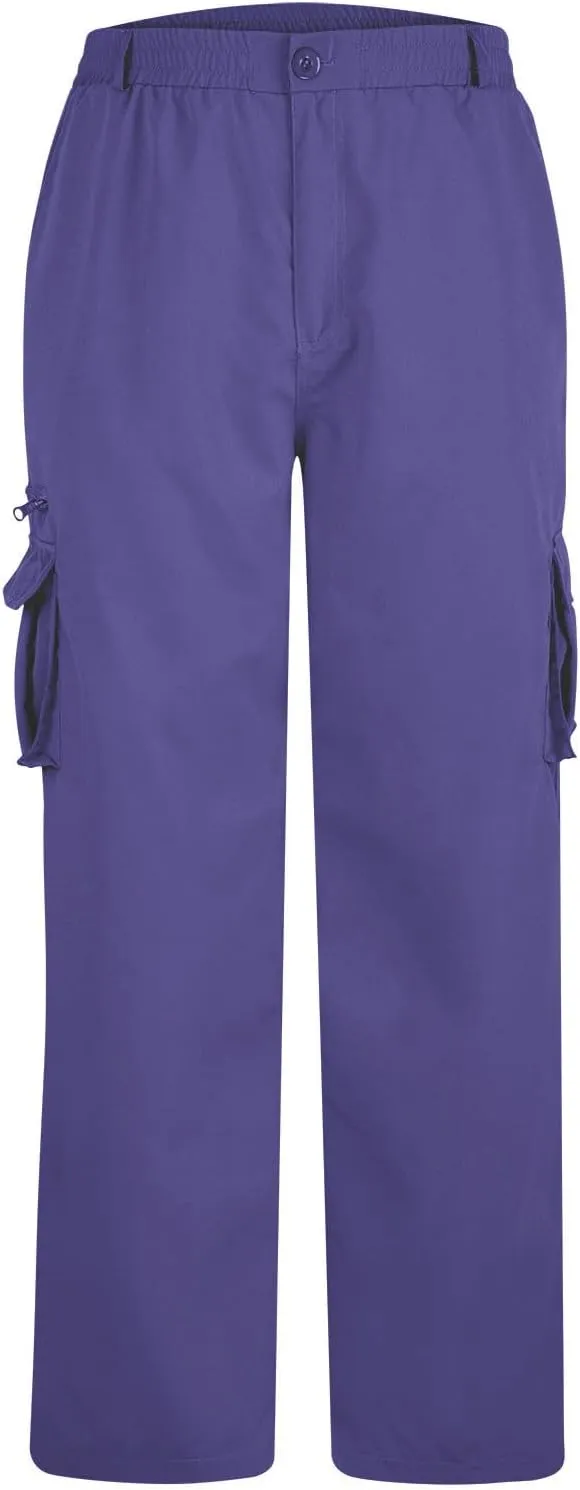 Cargo Pants for Men Elastic Waist Sweatpants Male Athletic Hiking Pants Multic Pockets Drawstring Chino Cotton Slacks