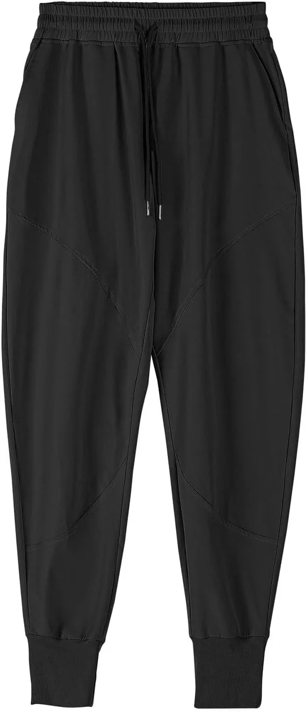 Casual Pants for Men Elastic Waist Loose Fit Drawstring Tapered Trousers Lightweight Plus Size Comfy Sweatpants with Pockets