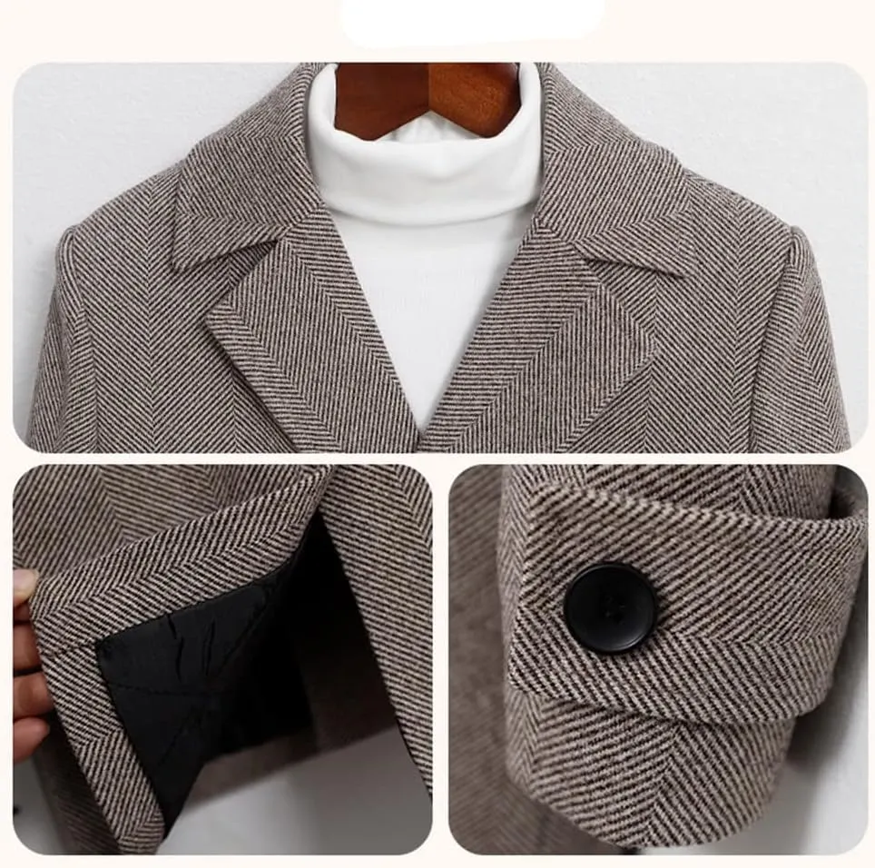 Children Boys Grey Brown Woolen Trench Coat for 2-18