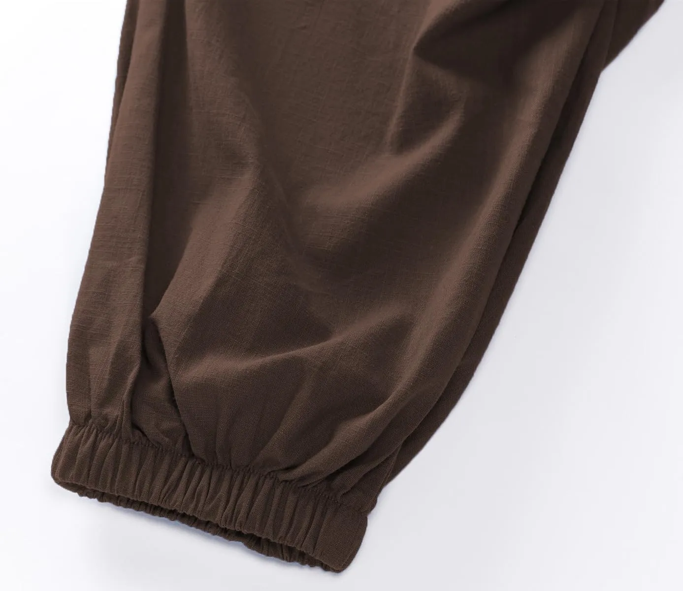 CLANMILUMS Mens Cotton Linen Drawstring Pants Elastic Waist Casual Jogger Yoga Pants