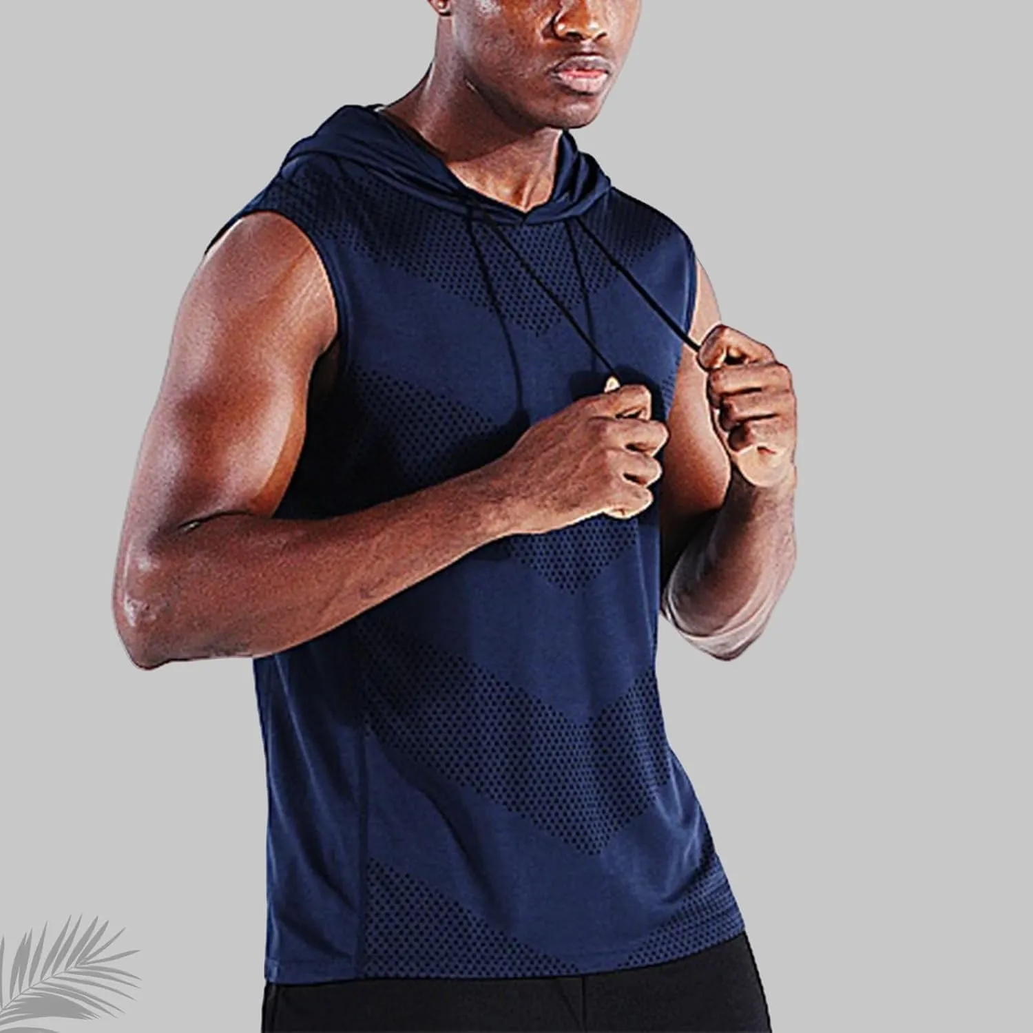 Convenientto 3-Pack Sleeveless Hooded Workout Shirts, Men's Quick-Dry Gym Hiking Sports Breathable Tee, Athletic Tank Tops