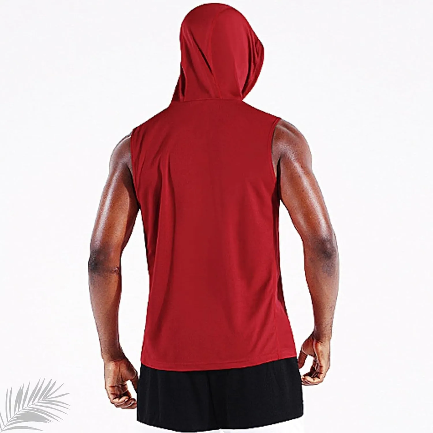 Convenientto 3-Pack Sleeveless Hooded Workout Shirts, Men's Quick-Dry Gym Hiking Sports Breathable Tee, Athletic Tank Tops