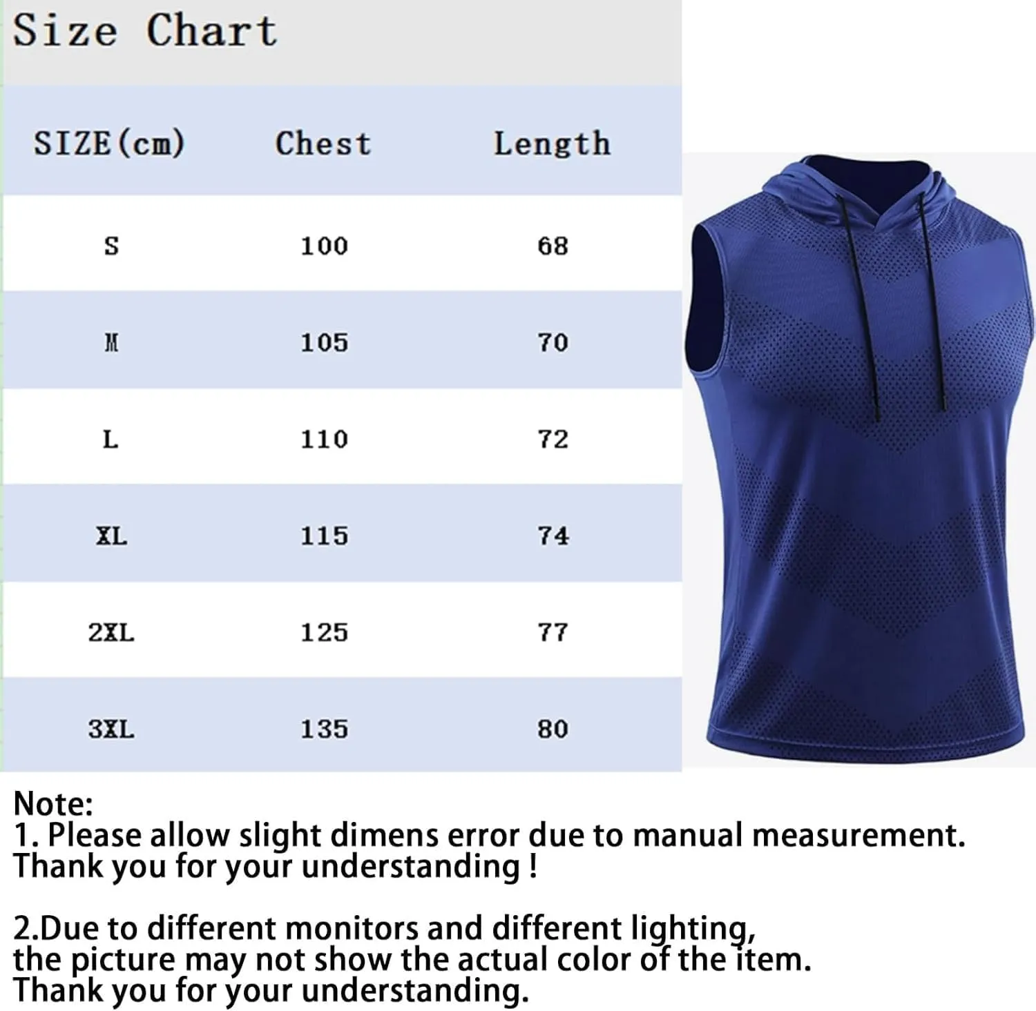 Convenientto 3-Pack Sleeveless Hooded Workout Shirts, Men's Quick-Dry Gym Hiking Sports Breathable Tee, Athletic Tank Tops