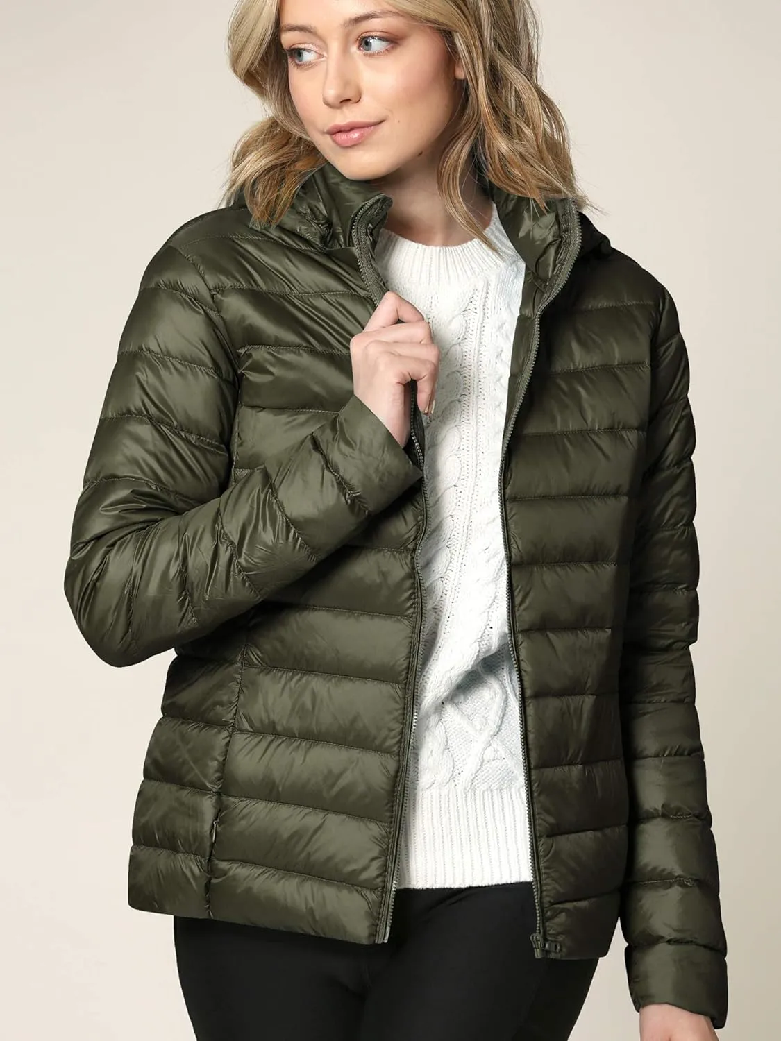 CTC Women's Ultra Light Weight Packable Down Jacket with Removable Hoodie