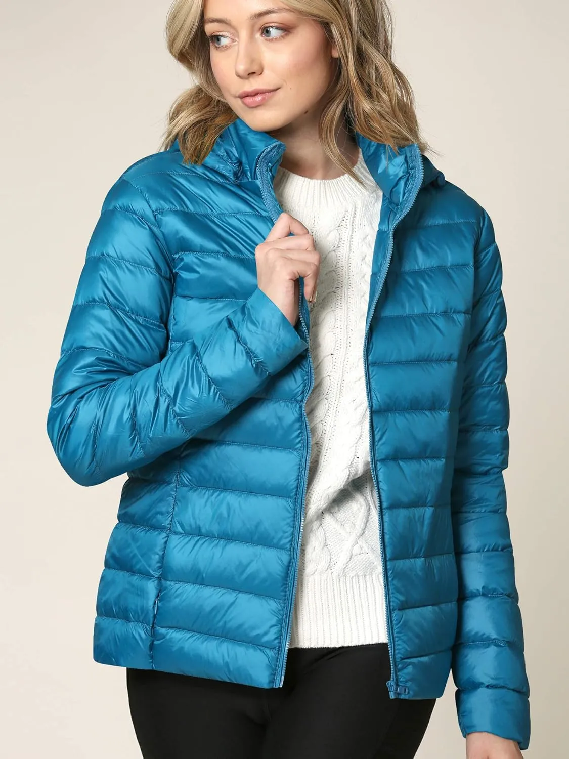 CTC Women's Ultra Light Weight Packable Down Jacket with Removable Hoodie