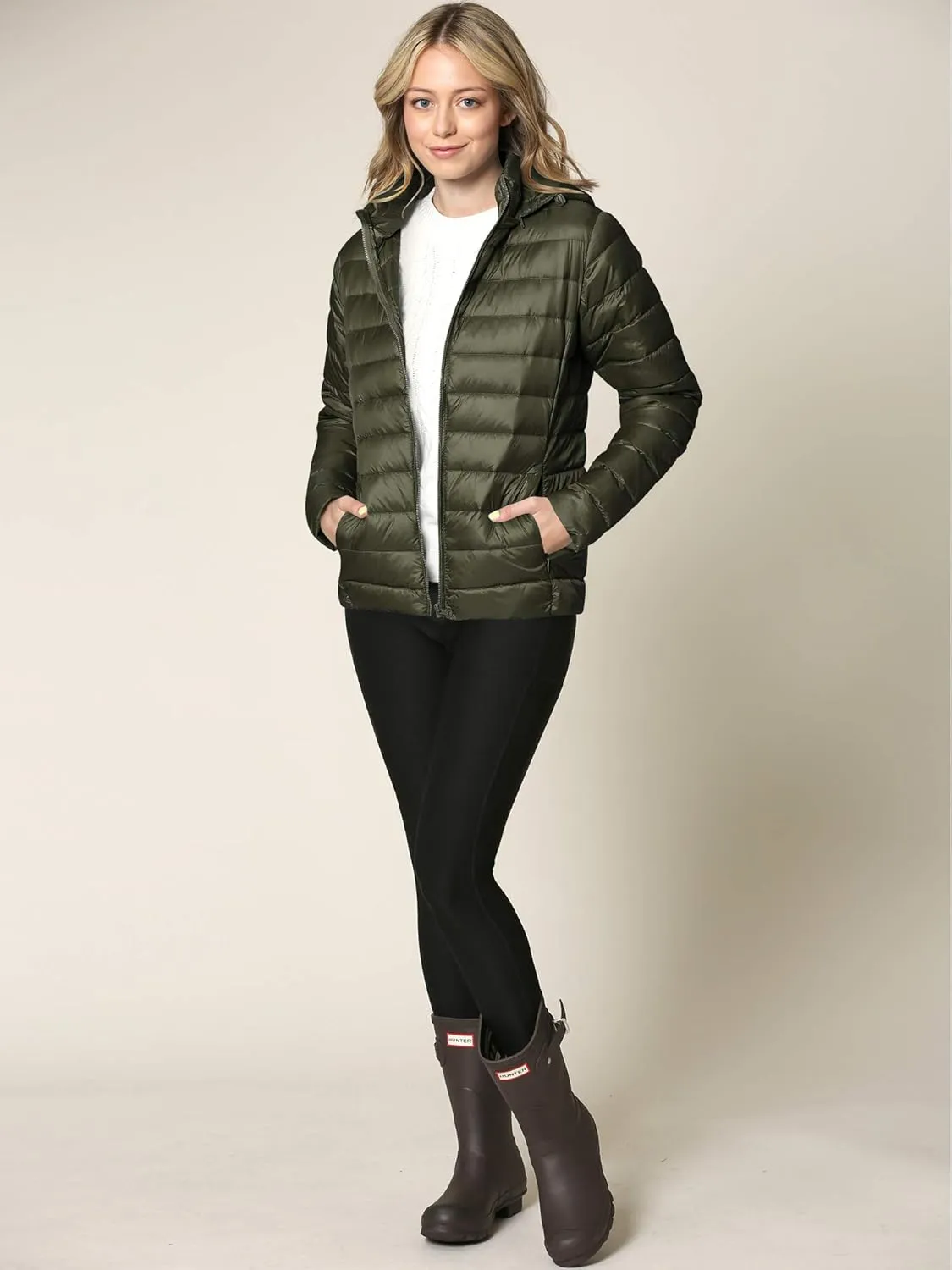 CTC Women's Ultra Light Weight Packable Down Jacket with Removable Hoodie