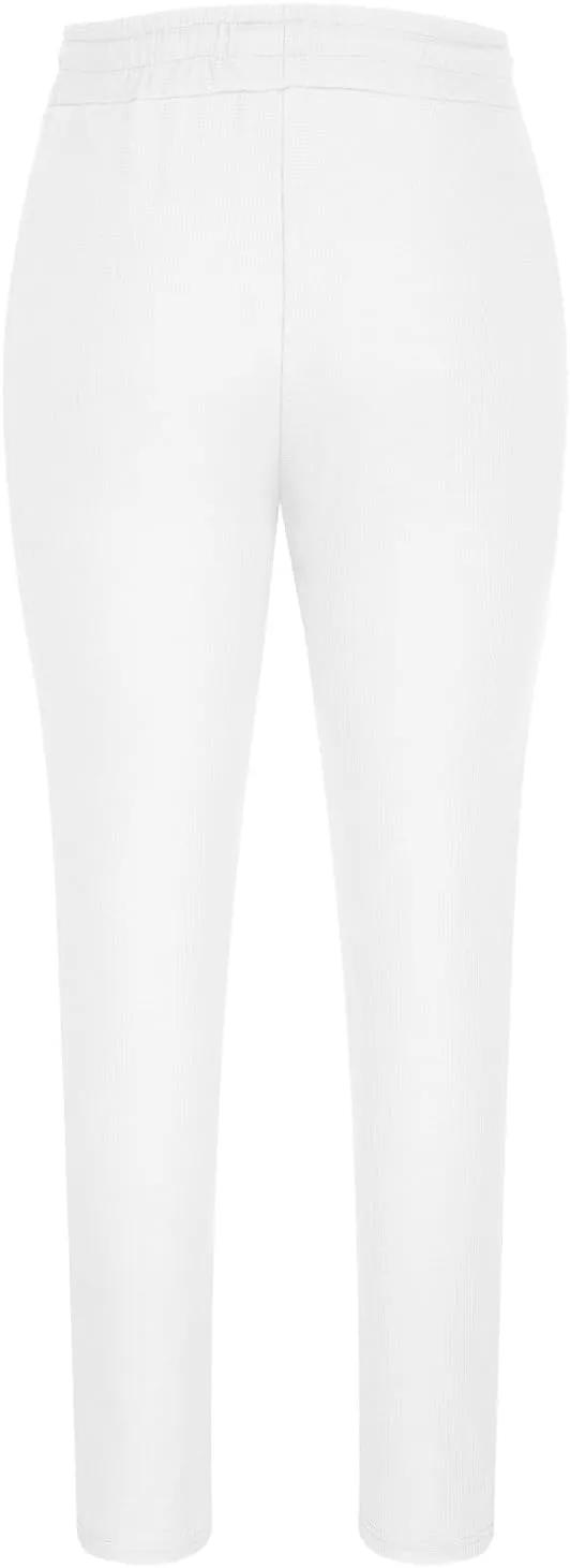 Dademeo Casual Waffle Pants for Men Slim Fit Straight Cut Joggers Pants Elastic Waist Drawstring Workout Lounge Sweatpants