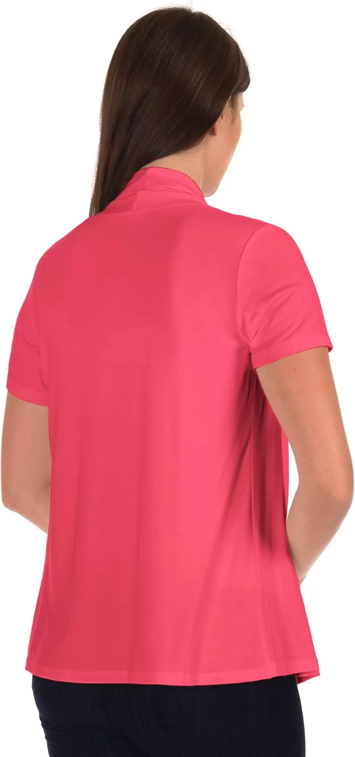 DFF Shop Women's Lightweight Open Drape Short Sleeve Cardigan (Size: S - 5X)