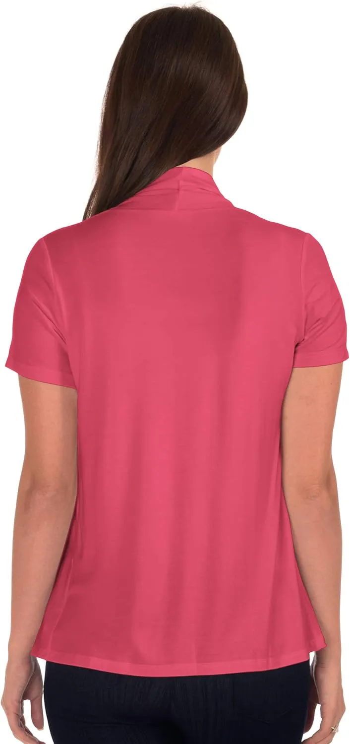 DFF Shop Women's Lightweight Open Drape Short Sleeve Cardigan (Size: S - 5X)