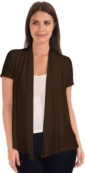 DFF Shop Women's Lightweight Open Drape Short Sleeve Cardigan (Size: S - 5X)