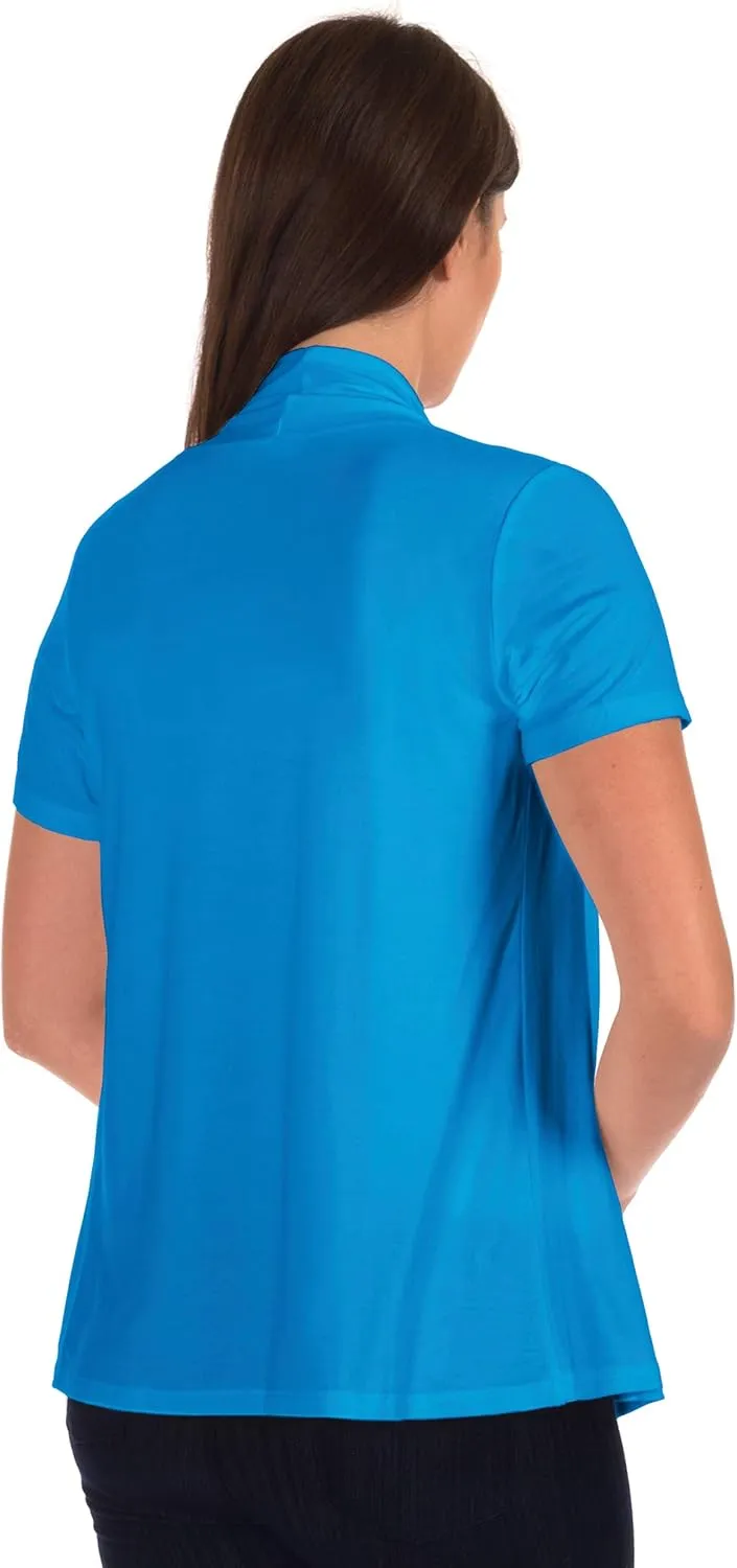 DFF Shop Women's Lightweight Open Drape Short Sleeve Cardigan (Size: S - 5X)