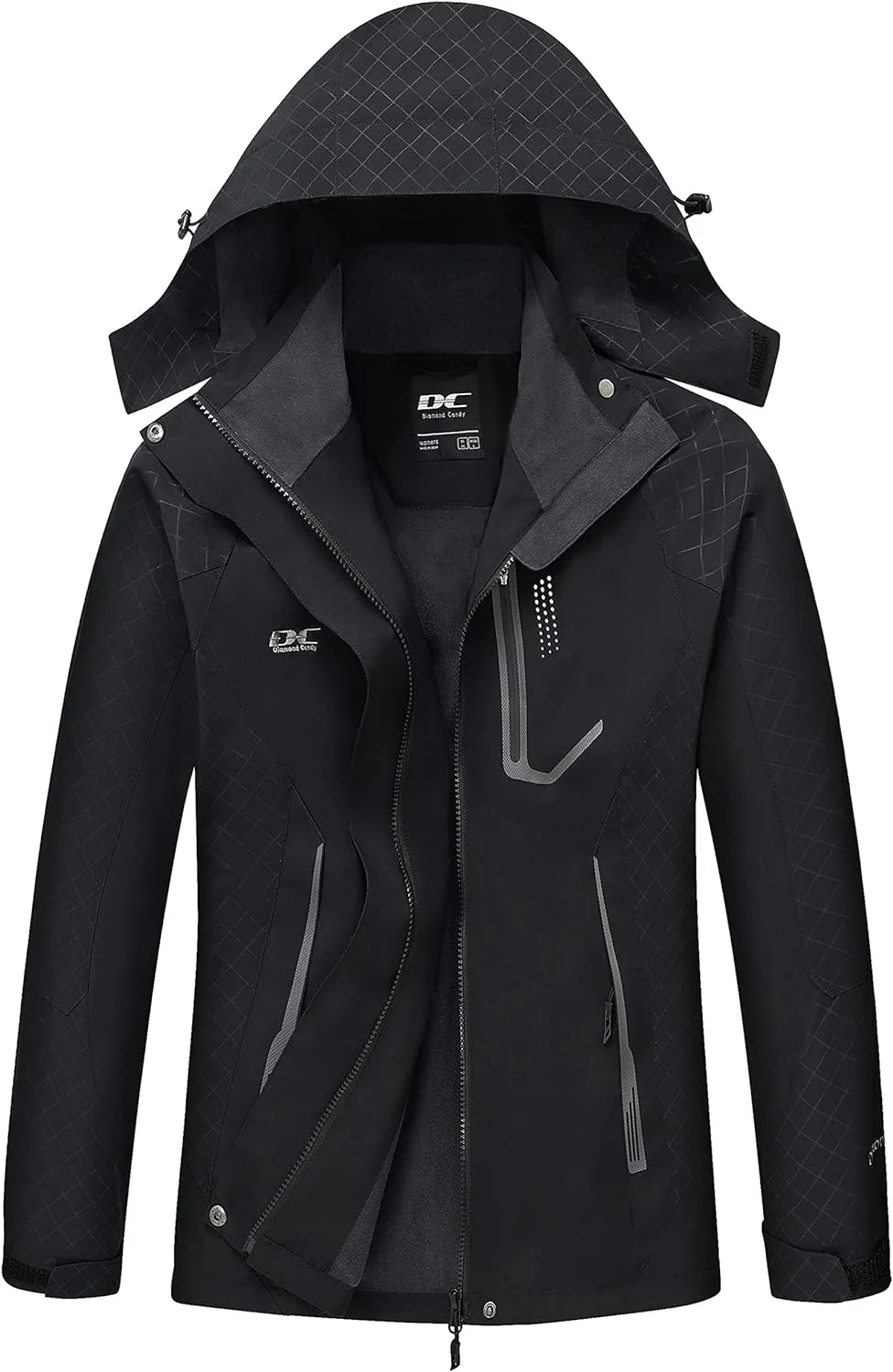 Diamond Candy Women's Waterproof Rain Jacket with Hood Lightweight Outdoors Raincoat