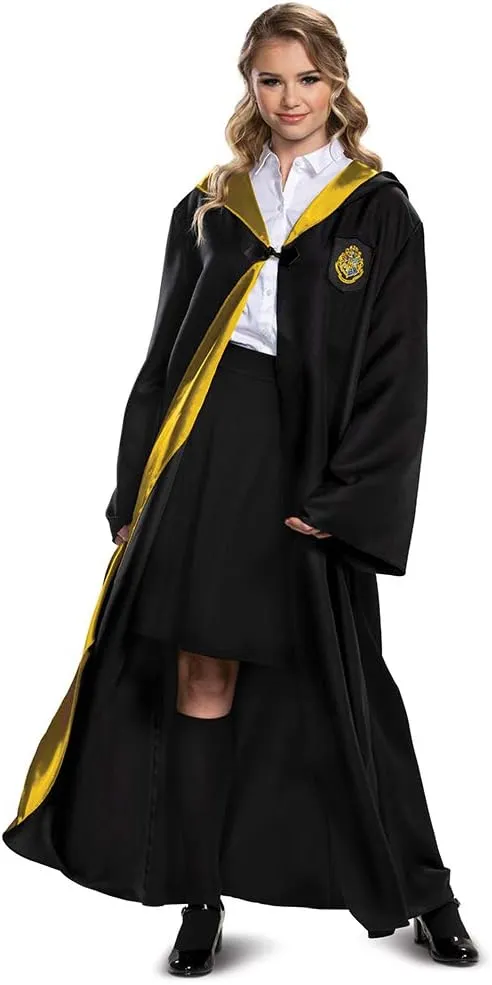 Disguise Harry Potter Hogwarts Robe Deluxe Adult Costume Accessory, Black & Gold