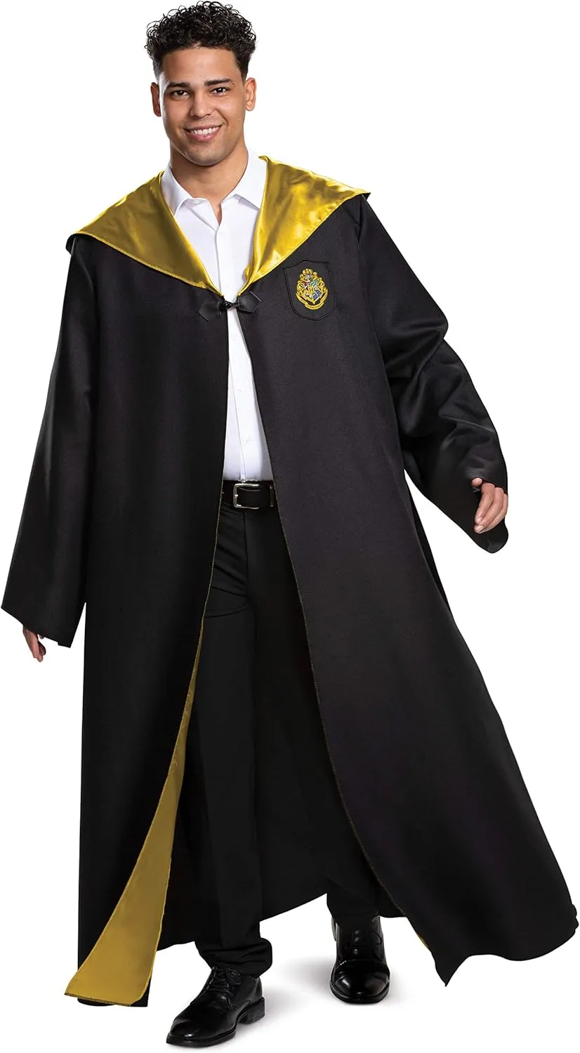 Disguise Harry Potter Hogwarts Robe Deluxe Adult Costume Accessory, Black & Gold