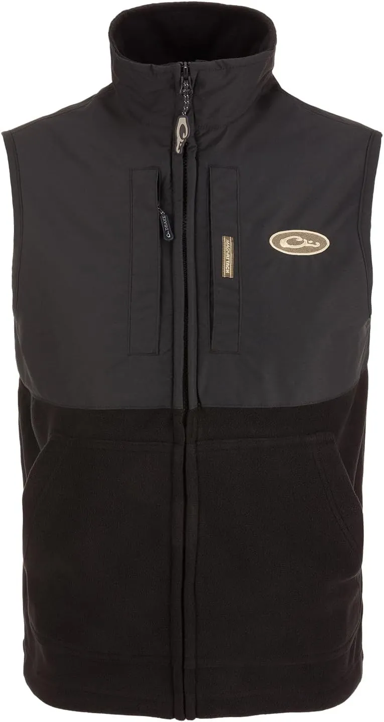 Drake Waterfowl Men's MST Eqwader Insulated Fleece-Lined Waterproof Windproof Breathable Adjustable Outdoor Hunting Zip Vest