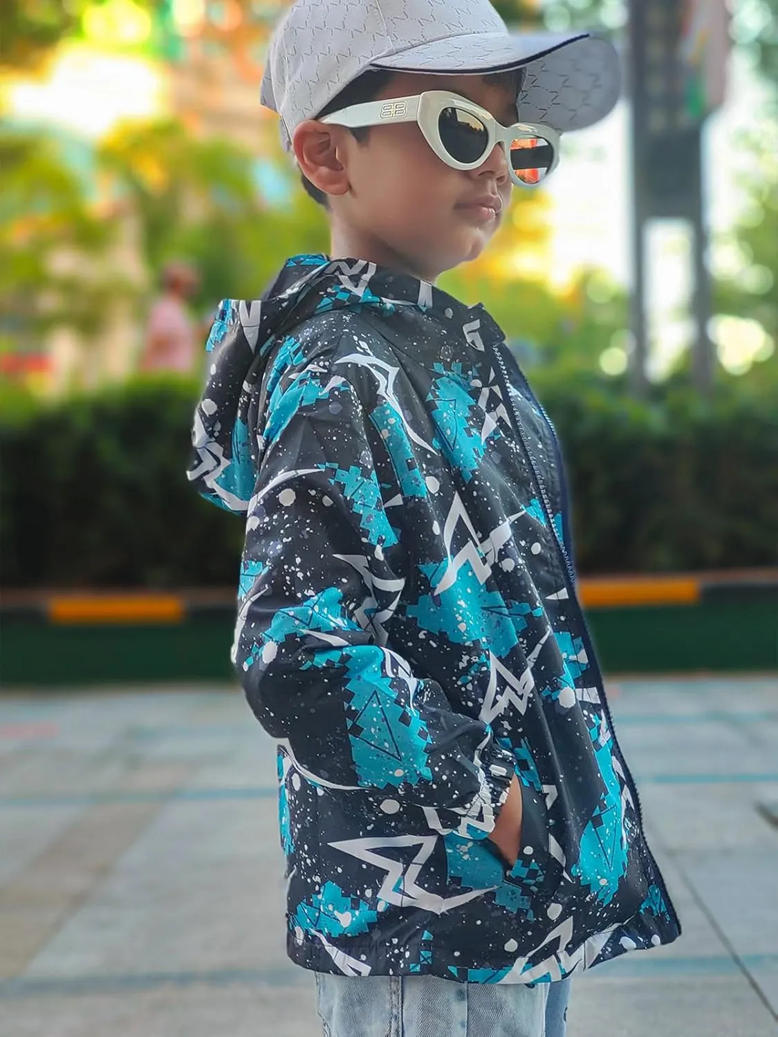 ESTAMICO Boys Windbreaker Jacket Fashion Hoodies Outwear Coat Waterproof Zipper Raincoat, 4T-12