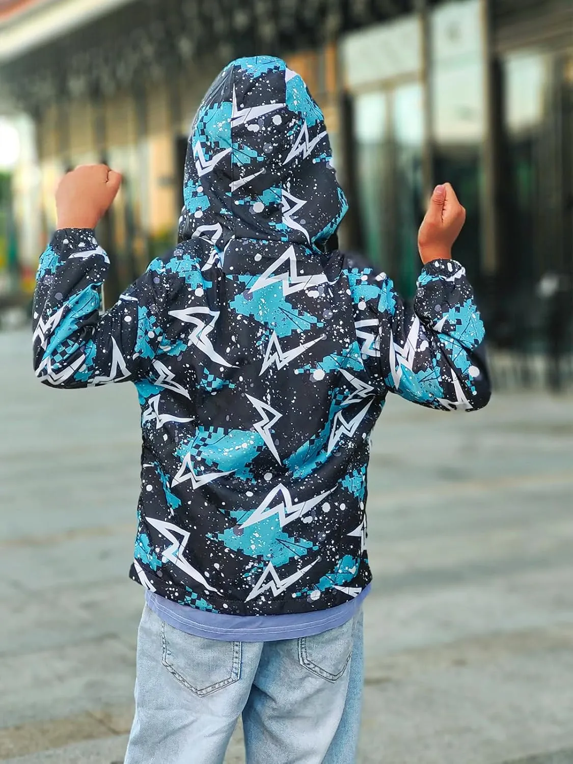 ESTAMICO Boys Windbreaker Jacket Fashion Hoodies Outwear Coat Waterproof Zipper Raincoat, 4T-12