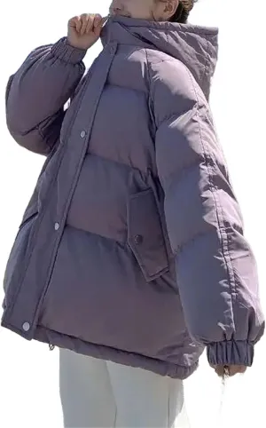 Fahsion Hooded Oversize Jacket Women Overcoat Winter Thick Down Cotton Padded Coat Female Casual Loose Short Parkas
