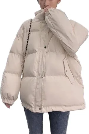 Fahsion Hooded Oversize Jacket Women Overcoat Winter Thick Down Cotton Padded Coat Female Casual Loose Short Parkas