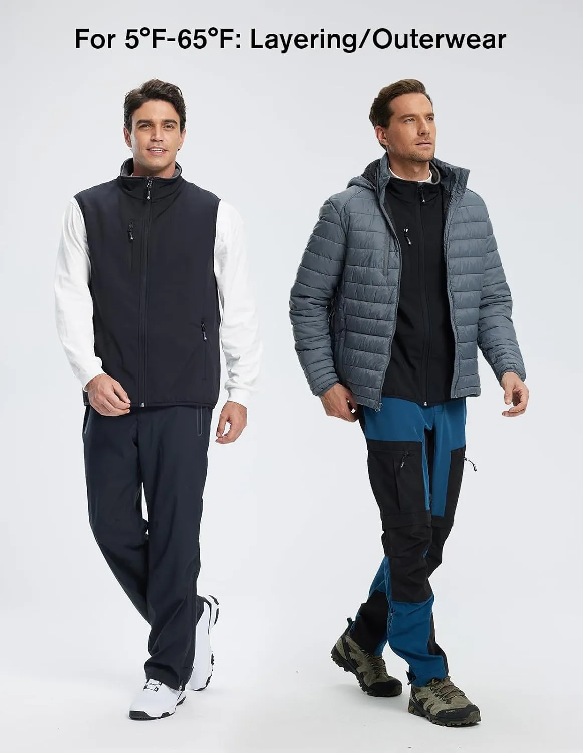 fit space Men's Lightweight Vest Softshell Sleeveless Windproof Jacket with Zipper Pcoket Cycling Travel Hiking Running Golf