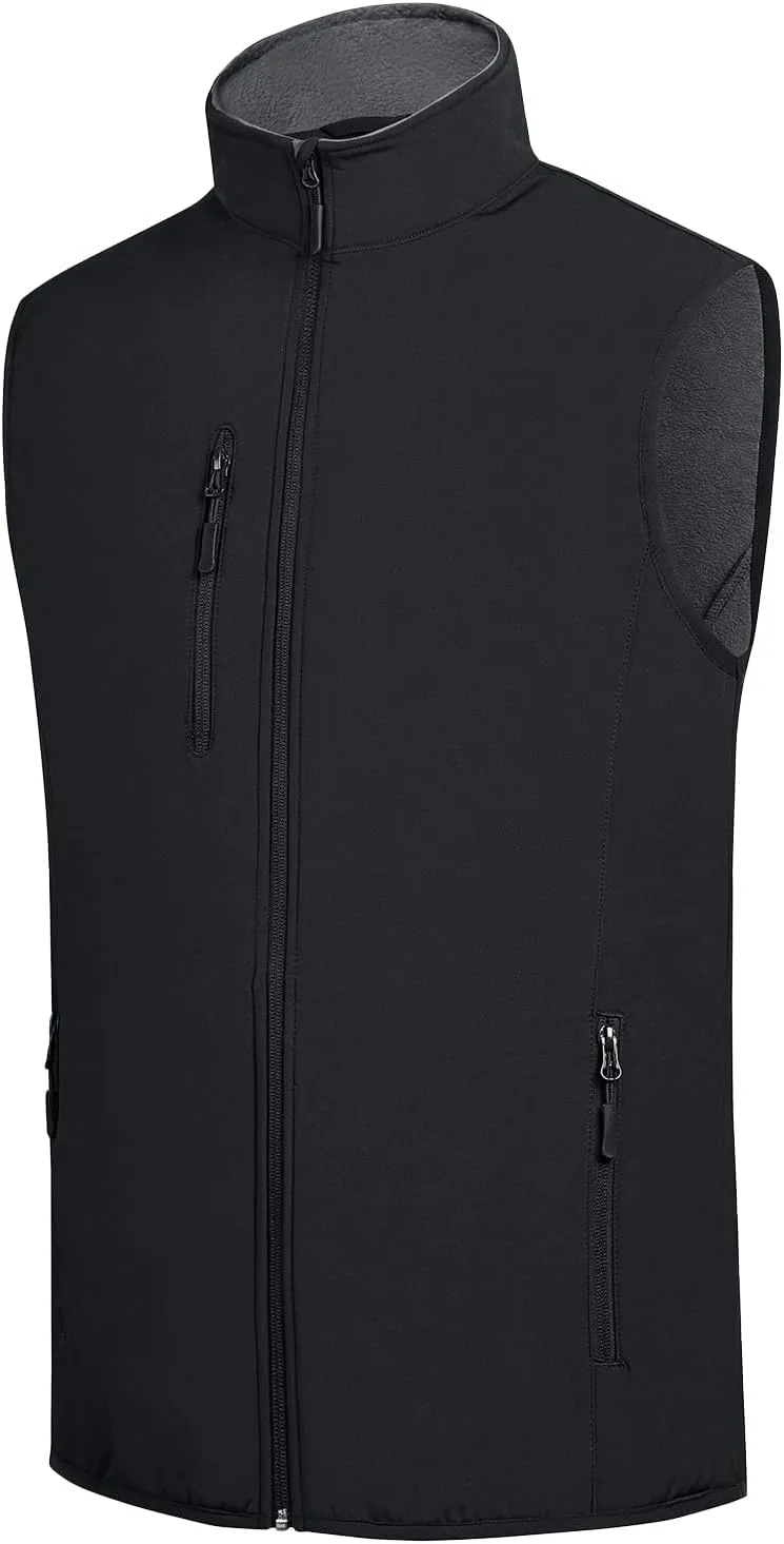 fit space Men's Lightweight Vest Softshell Sleeveless Windproof Jacket with Zipper Pcoket Cycling Travel Hiking Running Golf