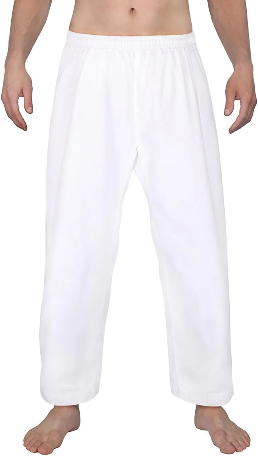 FitsT4 Sports Karate Pants 8oz Middleweight Elastic Waist Martial Arts Pants Perfect for Training or Competition, 000-5