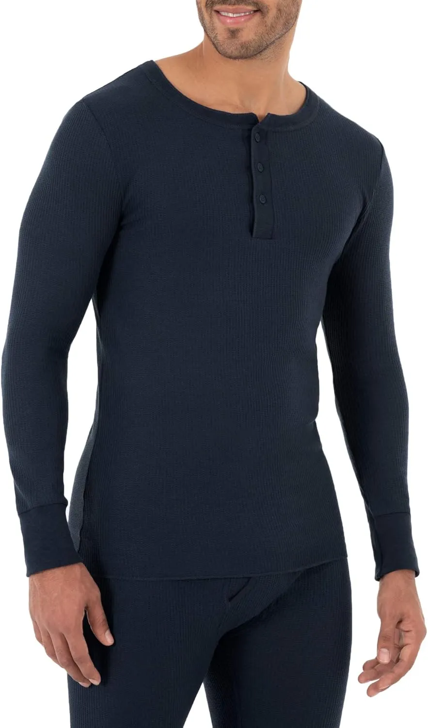 Fruit of the Loom Men's Classic Midweight Waffle Thermal Henley Top
