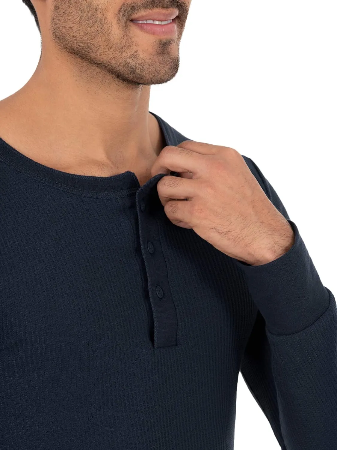 Fruit of the Loom Men's Classic Midweight Waffle Thermal Henley Top