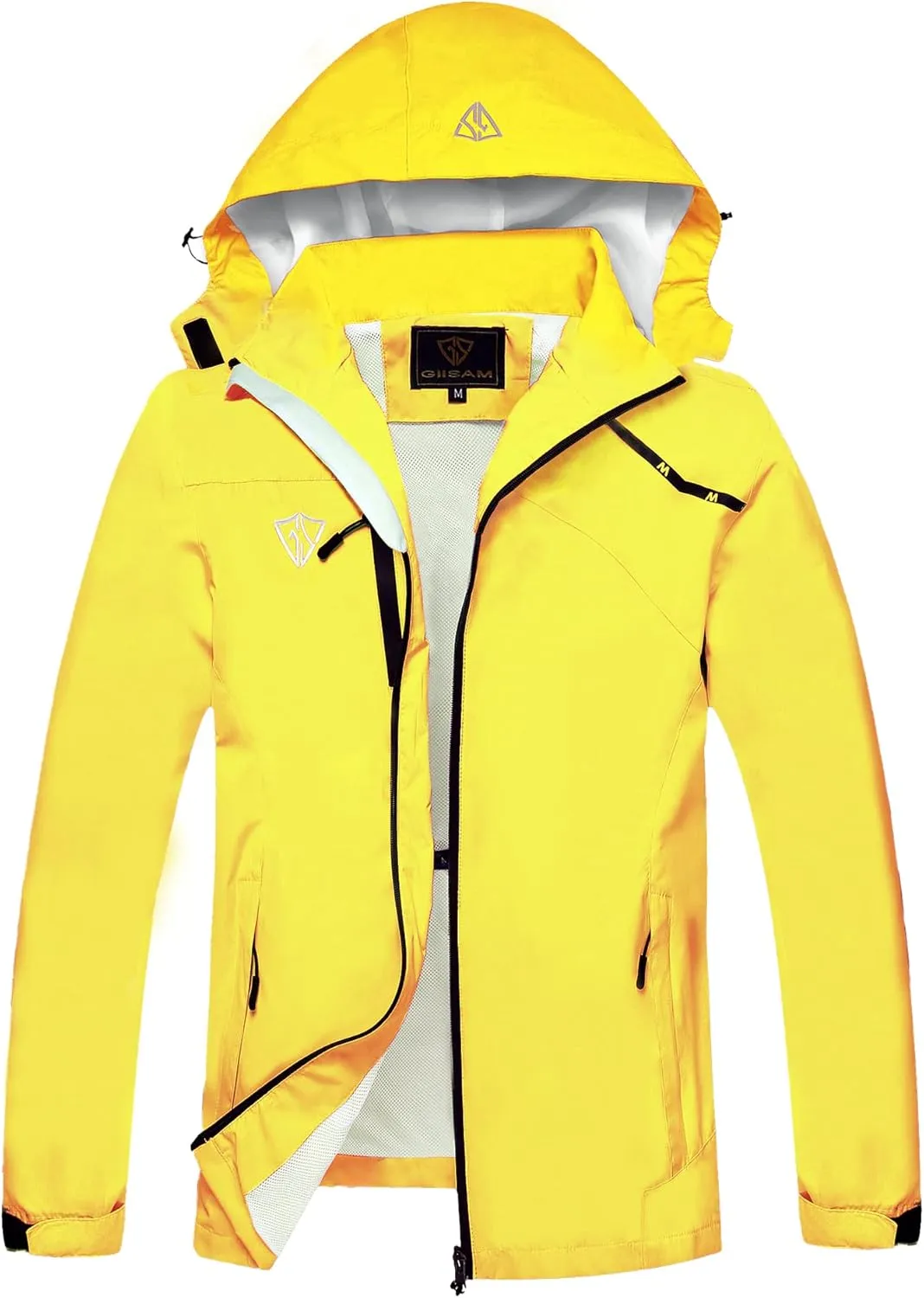 GIISAM Women's Waterproof Rain Jacket,Lightweight Windproof Full Zip Women's Packable Fall Raincoat Windbreaker with Hood