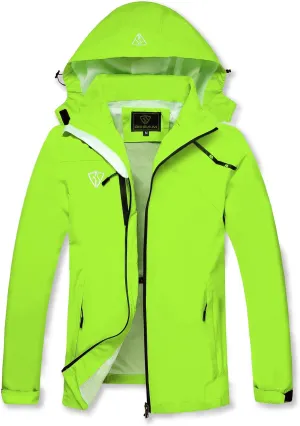 GIISAM Women's Waterproof Rain Jacket,Lightweight Windproof Full Zip Women's Packable Fall Raincoat Windbreaker with Hood