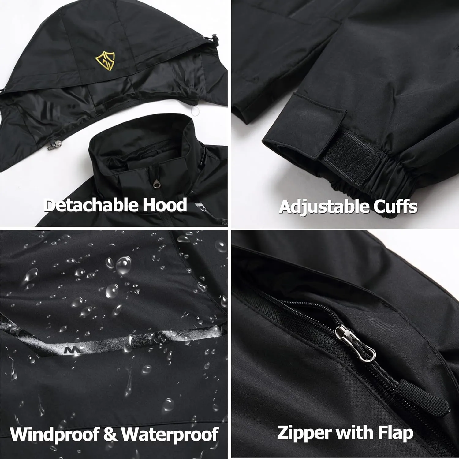 GIISAM Women's Waterproof Rain Jacket,Lightweight Windproof Full Zip Women's Packable Fall Raincoat Windbreaker with Hood
