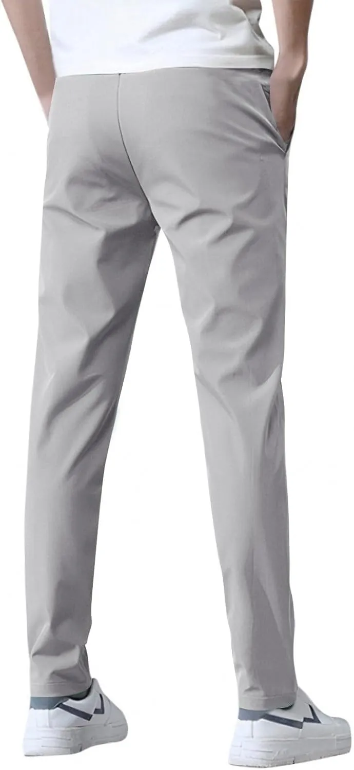 Glide Pants Men Breathable Quick Dry Work Pants Stretch Lightweight Elastic Waist Drawstring Active Hiking Pant