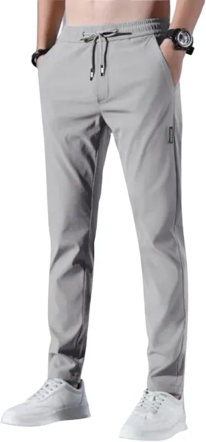 Glide Pants Men Breathable Quick Dry Work Pants Stretch Lightweight Elastic Waist Drawstring Active Hiking Pant