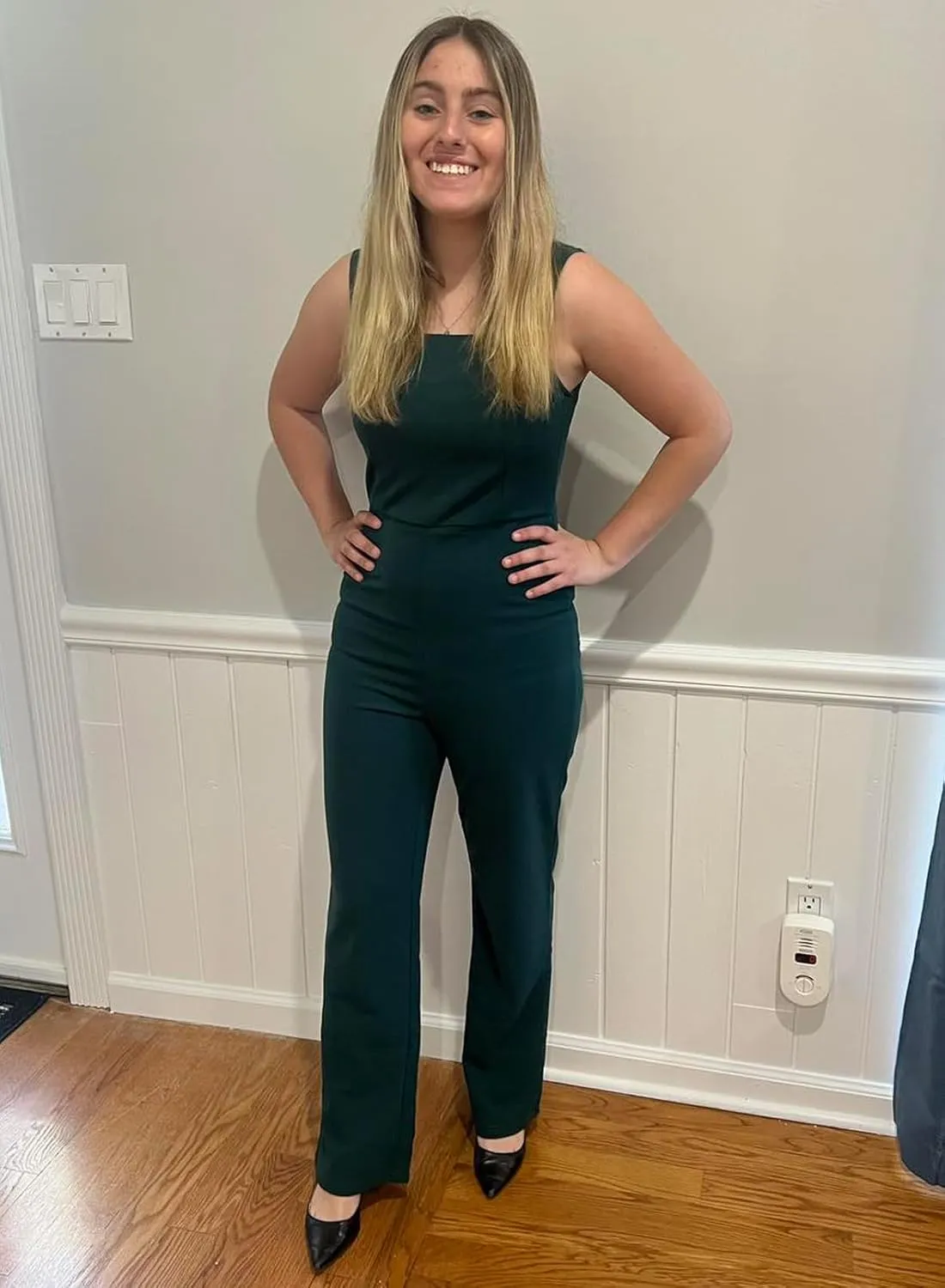Happy Sailed Womens Square Neck Jumpsuit Summer Sleeveless Wide Leg Pants Rompers Dressy Jumpers Business Casual Outfits