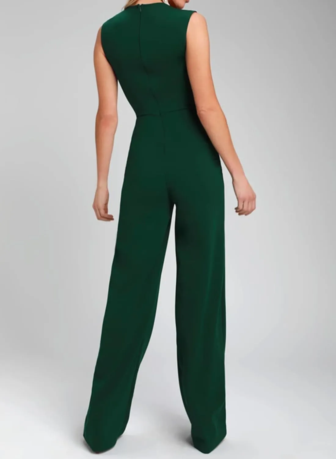 Happy Sailed Womens Square Neck Jumpsuit Summer Sleeveless Wide Leg Pants Rompers Dressy Jumpers Business Casual Outfits