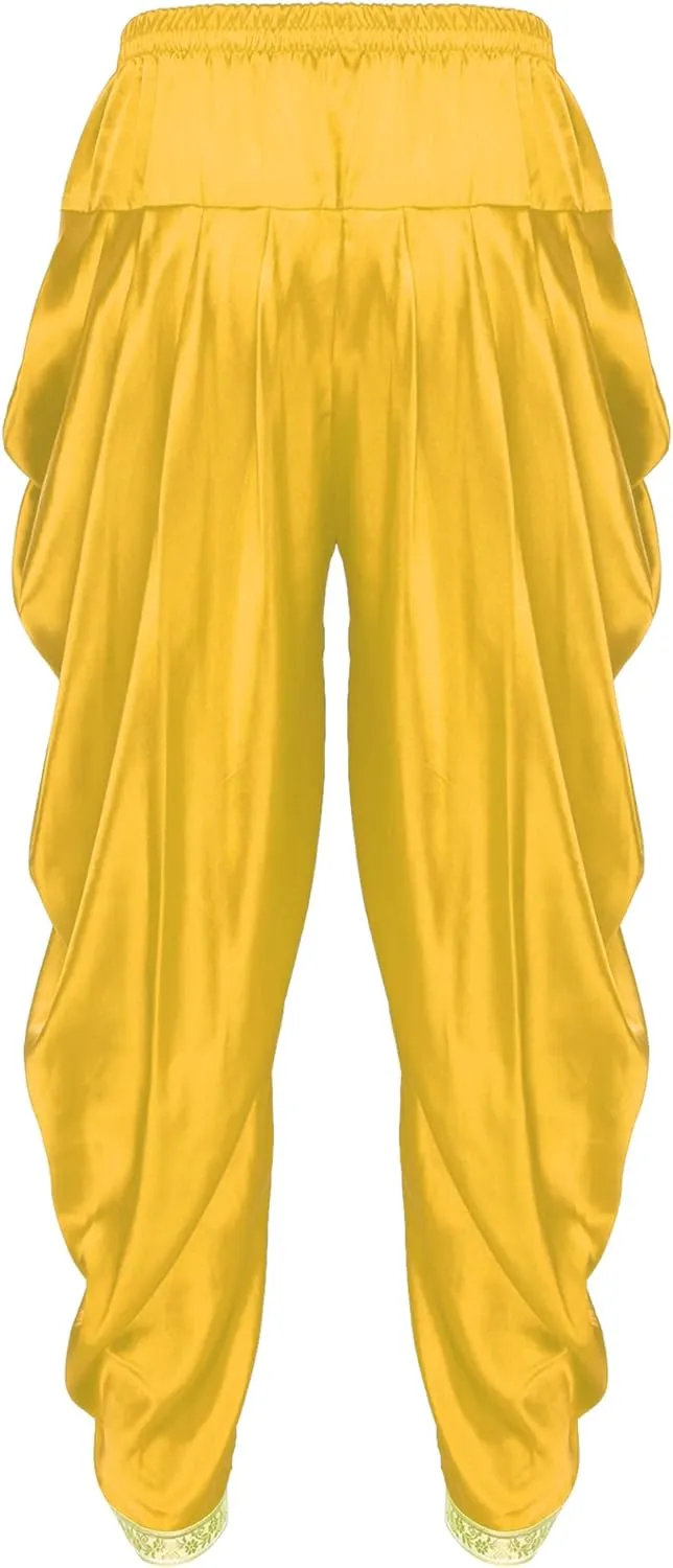 Harem Pants for Men Loose Fit Elastic Waist Dhoti Pants Drop Crotch Trousers Halloween Fancy Dress
