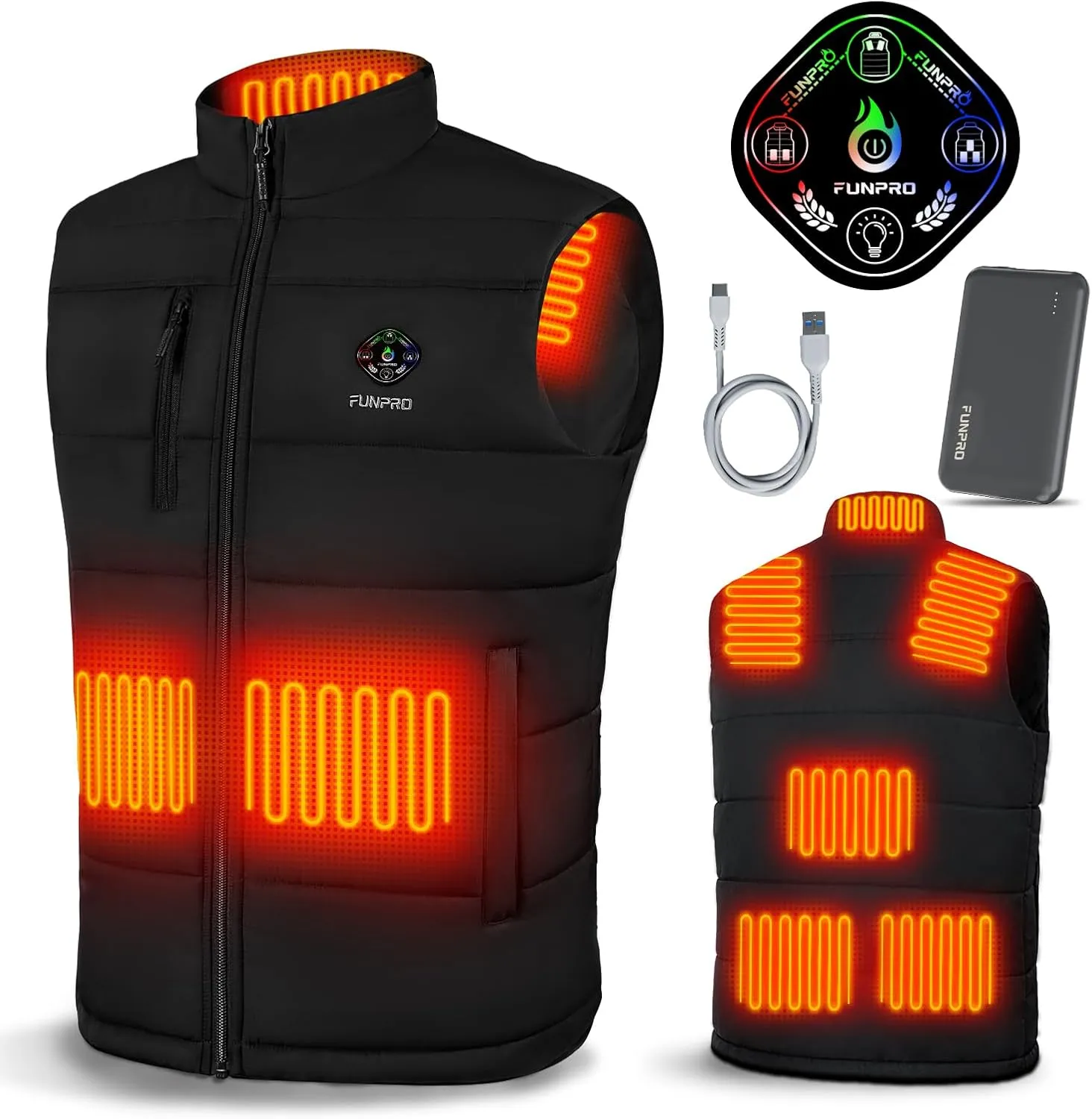 Heated Vest Women Men, Lightweight Heated Jacket, Lights-out Design, Windproof Electric Heating Vest Men Women