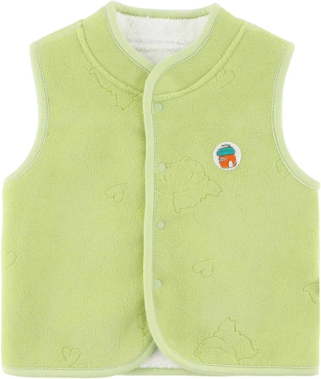 High Thick Baby Vest for Girls&Boys, Button Down Purcotton Toddler Cardigan Girl&Boys for Spring&Fall&Winter