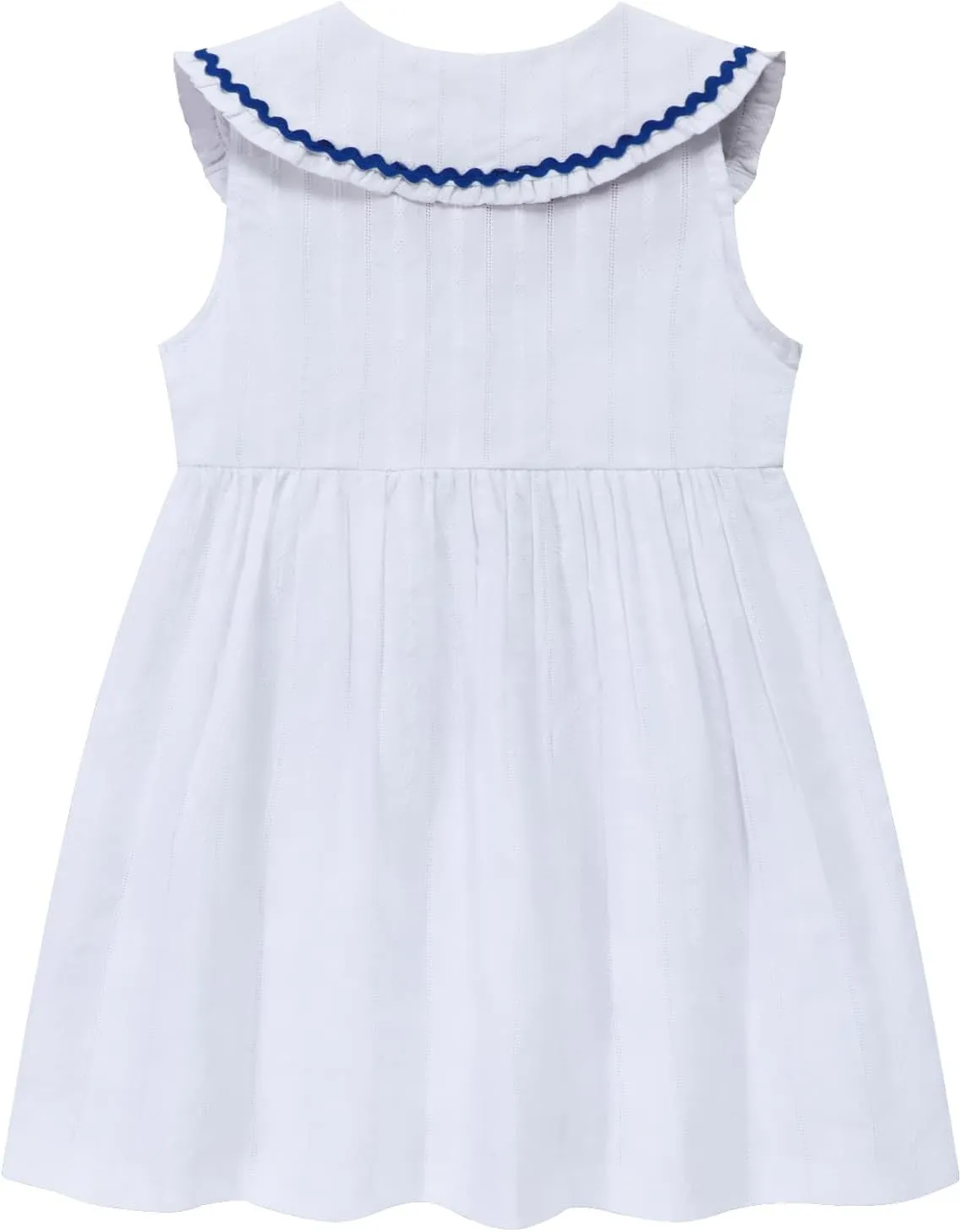 HILEELANG Little Girls Peter Pan Collar Dress Easter Spring Summer Cotton Sleeveless Sundress
