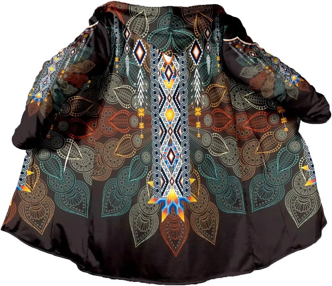 Hippie Psychedelic Colorful Trippy 3D Print Dream Cloak Thick Warm Hooded Men Overcoat Windproof Fleece Jacket