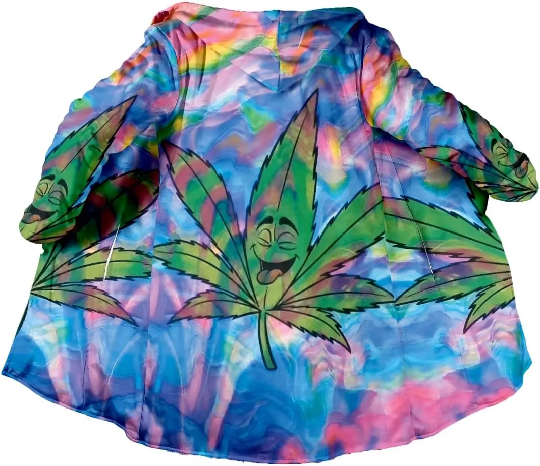 Hippie Psychedelic Colorful Trippy 3D Print Dream Cloak Thick Warm Hooded Men Overcoat Windproof Fleece Jacket