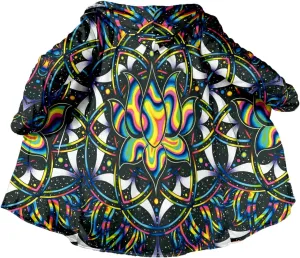 Hippie Psychedelic Colorful Trippy 3D Print Dream Cloak Thick Warm Hooded Men Overcoat Windproof Fleece Jacket