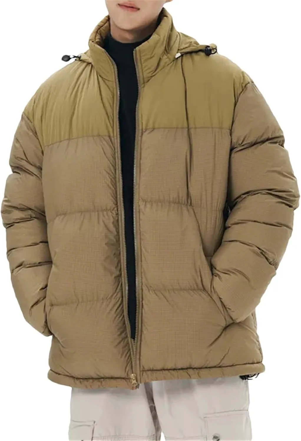Hooded Jacket Men Winter Patchwork Windproof Coat Parkas Thick Warm Plus Size Cotton-Padded Windbreaker