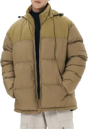 Hooded Jacket Men Winter Patchwork Windproof Coat Parkas Thick Warm Plus Size Cotton-Padded Windbreaker