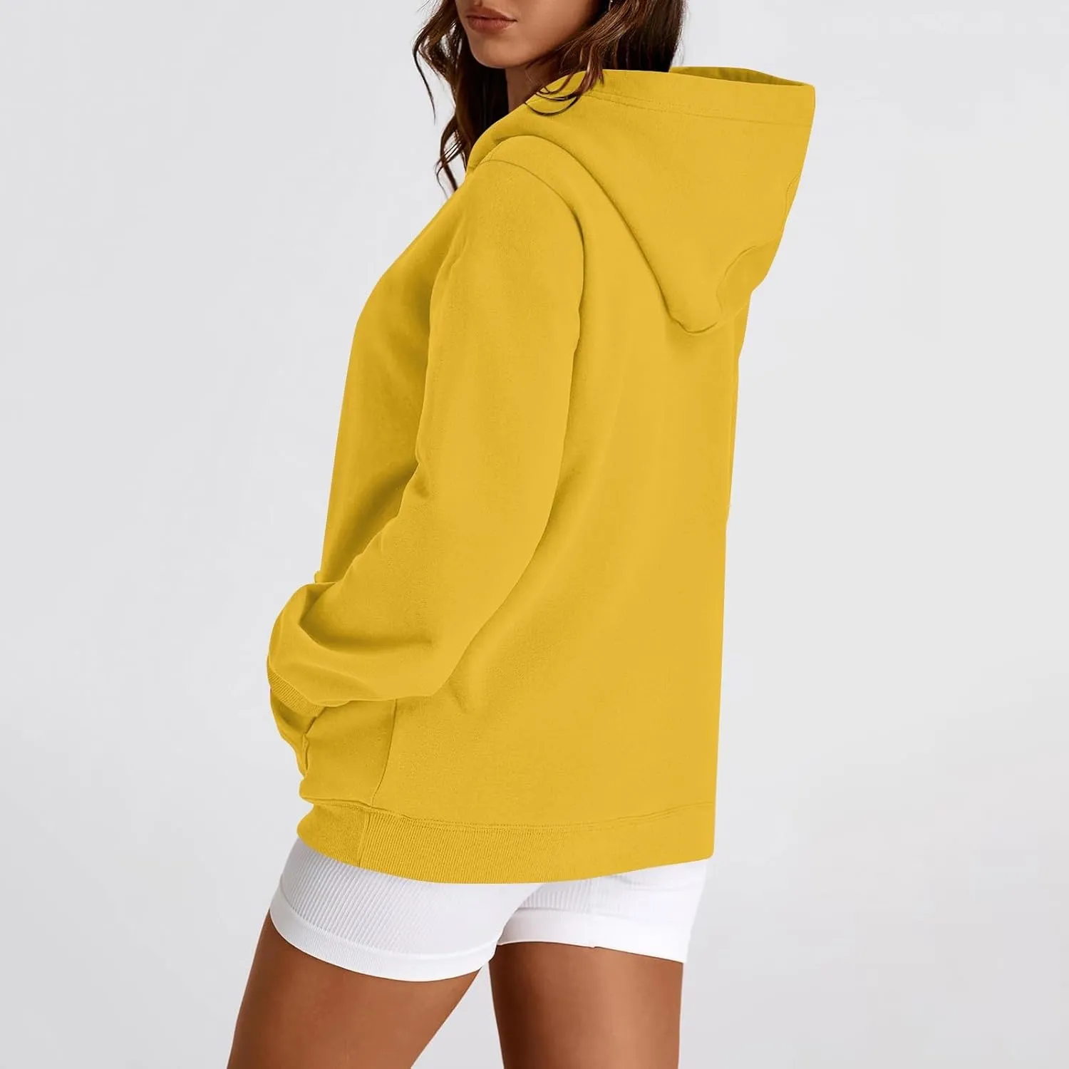 Hoodies for Women Drawstring Lightweight Fleece Oversized Sweatshirt Drop Shoulder Baggy Trendy Y2K Hoodie w/Pockets