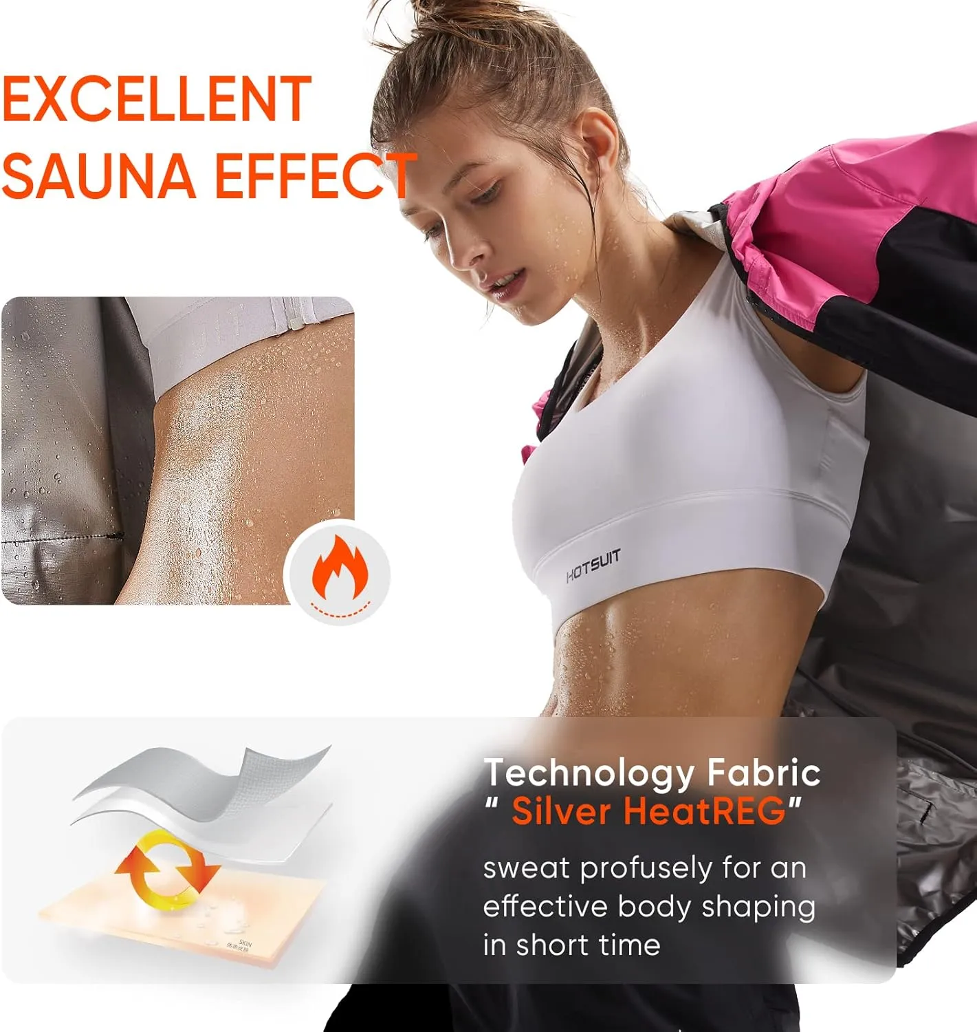 HOTSUIT Sauna Suit for Women Sweat Suits Gym Workout Exercise Sauna Jacket Pant Full Body