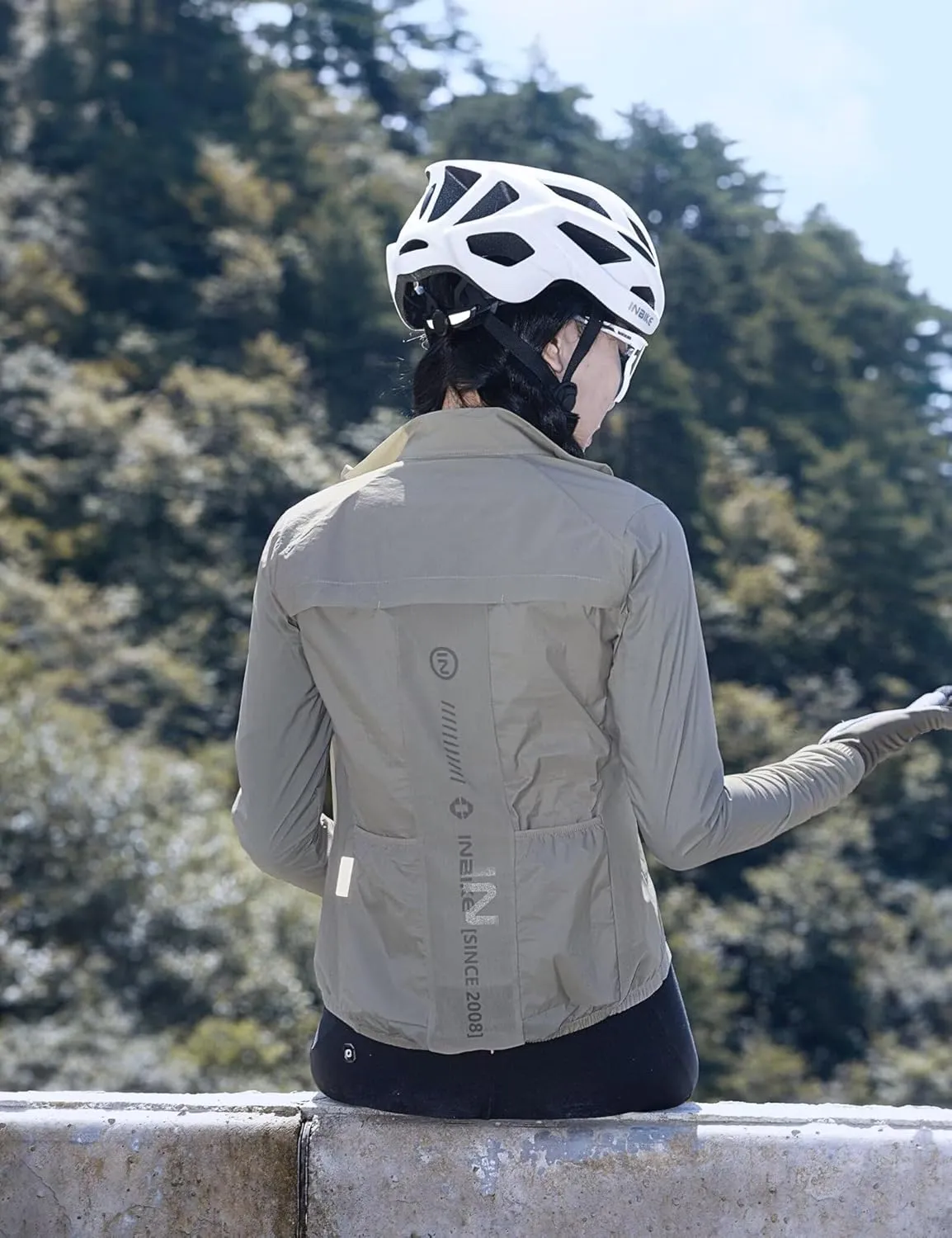 INBIKE Cycling Jacket for Men Women, Windproof Lightweight Running Windbreaker, Breathable Quick Dry Reflective Biking Coat