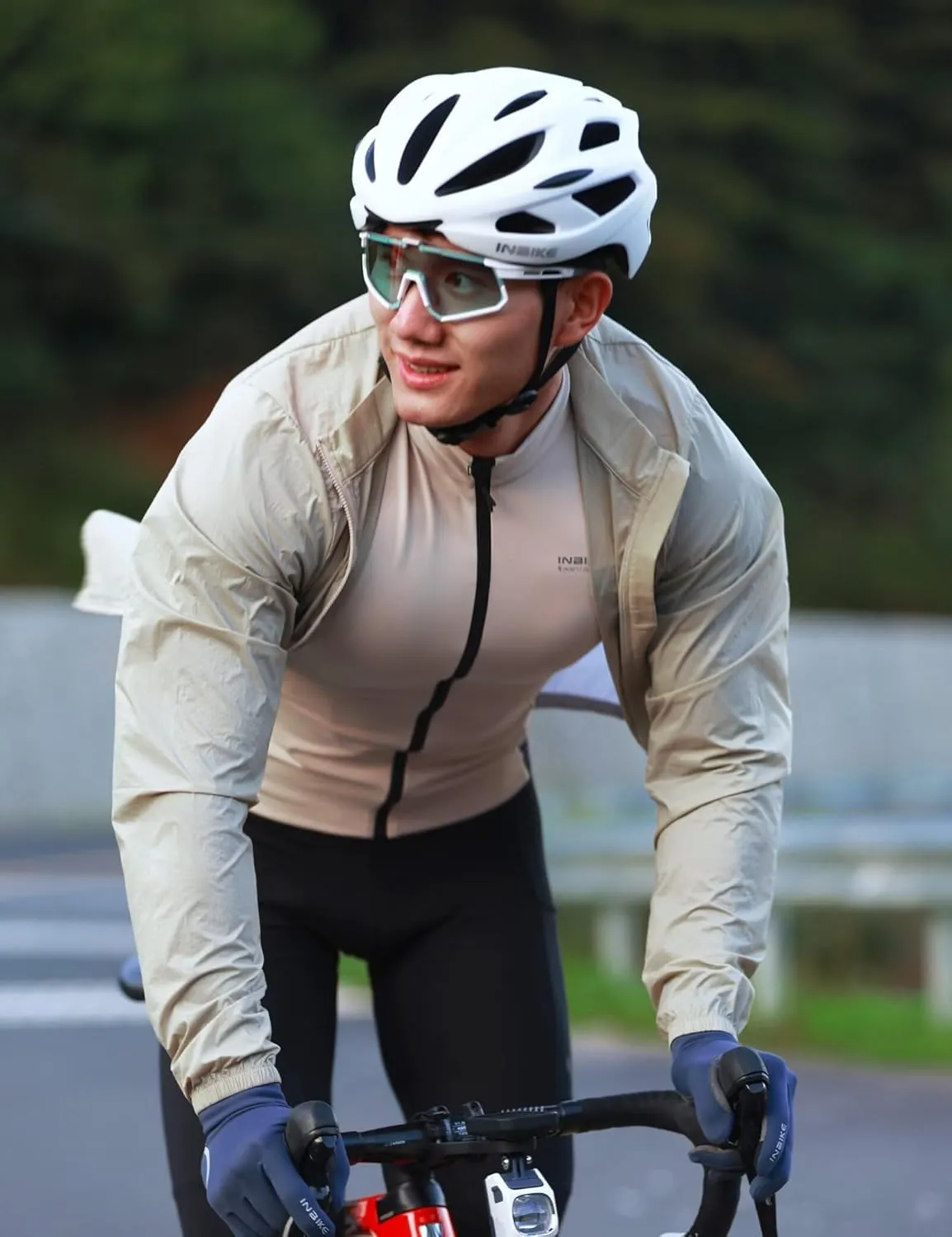 INBIKE Cycling Jacket for Men Women, Windproof Lightweight Running Windbreaker, Breathable Quick Dry Reflective Biking Coat