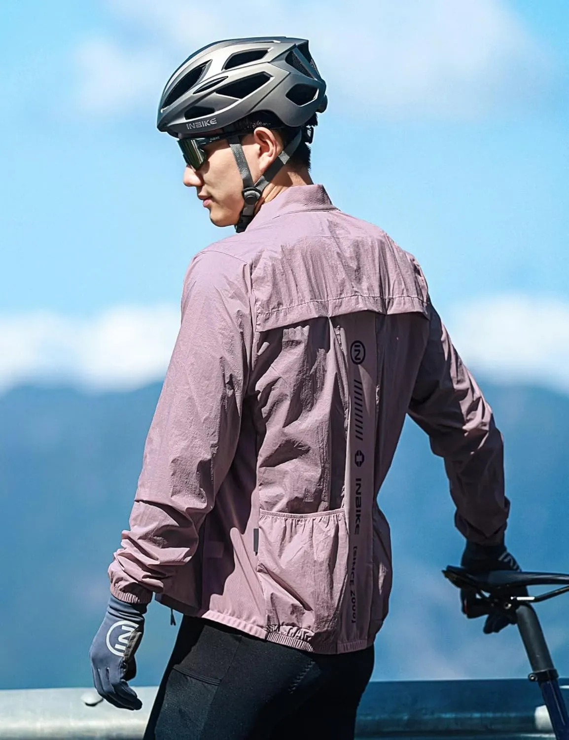 INBIKE Cycling Jacket for Men Women, Windproof Lightweight Running Windbreaker, Breathable Quick Dry Reflective Biking Coat
