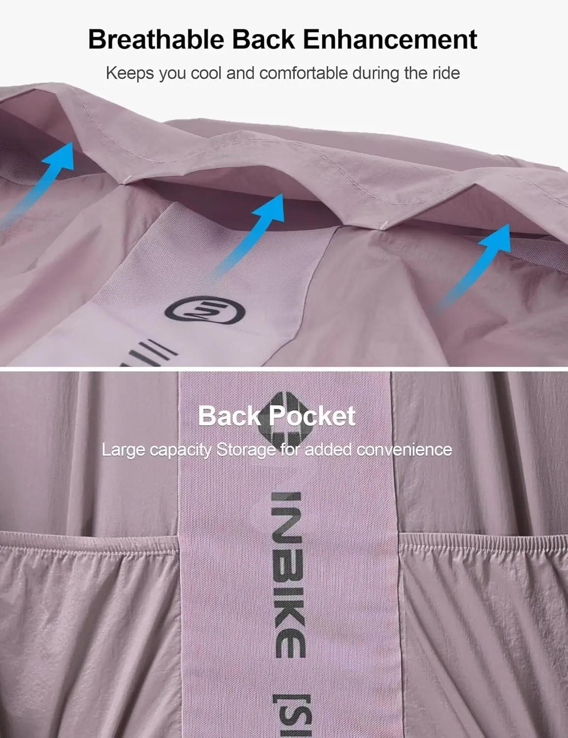 INBIKE Cycling Jacket for Men Women, Windproof Lightweight Running Windbreaker, Breathable Quick Dry Reflective Biking Coat